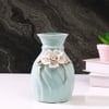 Beautiful White Floral with Green Pastel Ceramic Vase
