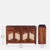 Sheesham Wood 4 Door 4 Drawer Sideboard in Honey Oak Finish