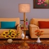 Devansh Shelf Wooden Floor Lamp