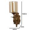 Eliante Modern Wall Lights Mild Steel & Glass Material Antique Gold & Champaign Finish