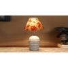 Multicolor cotton with White Brushed Wood Table Lamp -2