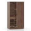 Jaden Engineered Wood 2 Door Sliding Wardrobe Without Mirror in Classic Walnut Finish