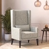 Morgen Solid Wood Lounge Chair in Monochrome Paisley Colour