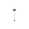 Eamon Maroon Natural Fiber Floor Lamp with Black Iron Base