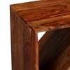 Noah Sheesham Wood Contemporary Tea Table End Table In Natural Teak Finish