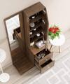 Hexa Red Wooden Dressing Table in Flower Wenge Colour