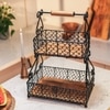 Ireka Home Vintage Charm Tiered Storage Basket with Metal Handles