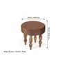 Roswell Sheesham Wood   Round Set of 2 Stools in Taupe Brown Velvet Upholstery