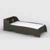 Batty Engineered Wood Non Storage Bed in Dark Grey Colour