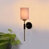 Devansh Metal Electric Wall Light in Black Colour with Grey Shade Count of 1 Light