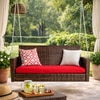 Carry Bird Wicker Patio Furniture Outdoor Balcony Swings In Brown And Red Colour