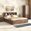Jasper Engineered Wood King Size Box Storage Bed In Classic Walnut Finish