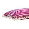 Acrylic Striped Cushion Cover with Lace Set of 2 (16 X 16 Inches)