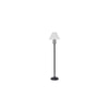 Opal Off White Fabric Floor Lamp with Black Iron Base