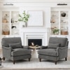 Dexter Boucle Fabric Lounge Chair in Grey Colour