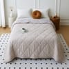 Cream Floral Comforter Quilted Reversible Cotton 350 Gsm Double Bed 240 X 220 Cms