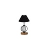 Saylor Black cotton Table lamp with Wood & Iron Base
