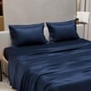 Stoa Paris Double Bedsheet with 2 Pillow Covers sheet with Mystique Blue