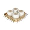 Basket With Jar Set Of 4 In Gold And White Colour