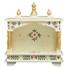 D'Dass White Sheesham Wood and Mdf Temple For Pooja In Home and Office