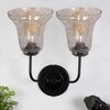 Devansh Metal Electric Wall Light in black Colour with Transparent Shade Count of 2 Lights