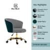 Doe Buck Paolo Teal Houndstooth Upholstered Swivel Office Chair