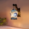 Devansh Solid Wood Electric Wall Light in Brown Colour with White Shade Count of 1 Light