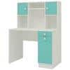 Minerva Kids Study Desk with Drawer Cabinets and Built in Bookshelf in Misty Turquoise Colour