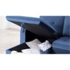 William Solid Wood Sofa cum Bed in Navy Blue