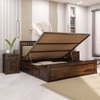 Vrinda Solid Wood King Size Bed In Hydraulic Storage Bed In Provincial Teak Finish