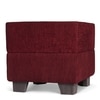 Iris Solid Wood Pouffee in Mossy Maroon Fabric