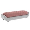 Marko Velvet 2 Seater 4 Feet Ottoman Bench in Peach & Grey Color