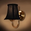 Devansh Steel Wall Mounted Lamp With Black Cotton Shade