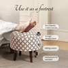 Quad Jacquard Wooden Ottoman in Black & Cream Color Set of 2