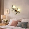 Devansh Metal Electric Wall Light in Gold Colour with White Shade Count of 2 Lights