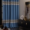 Stoa Paris Satin Long Door Curtain, 70% Blackout Curtains, Sun Protection, Set of 1, Versailles - Celestial Blue