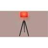 Crystal Red Cotton Floor Lamp with Solid Wood