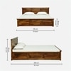 Zvya Solid Wood King  Size Bed With Box Storage (Provincial Teak Finish)
