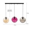 Frances 3 Light Malti Color Glass Hanging Pendant Light