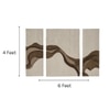 Abstract Handmade Natural Wool Wall Art Brown Beige 3 Panel Set 4 x 6 Feet
