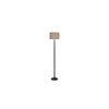 Cleo Beige Natural Fiber Floor Lamp with Black Iron Base