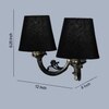 Devansh Metal Electric Wall Light in Antique Gold Colour with Black Shade Count of 2 Lights