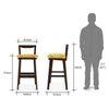 Homer Solid Wood Bar Stool in Walnut Finish