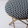 Quad Fabric Cross Metallic Stool in Blue Color