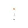 Cairo Beige Natural Fiber Floor Lamp with Black Iron Base