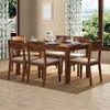 Arabia Solid Wood 6 Seater Dining Table In Teak Finish