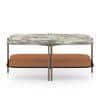 Paloma Square Marble Coffee Table in Saturn Spanish Ceramic Finish