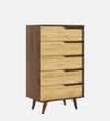 DCanape Ivy 5 Drawer Engineering Wood Utility Unit Columbian Walnut Brent Wood Teak