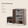 Alex 21 Pair Shoe Cabinet in Classic Walnut Finish