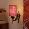 Devansh Metal Electric Wall Light in Antique Gold Colour with Maroon Shade Count of 1 Light